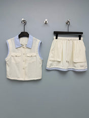 MIUMIU 26S TOP AND SKIRT SET STYLE 1083