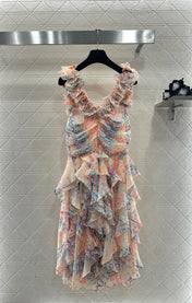 CHANEL 25S CAMELLIA LAYERED DRESS 651