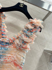 CHANEL 25S CAMELLIA LAYERED DRESS 651