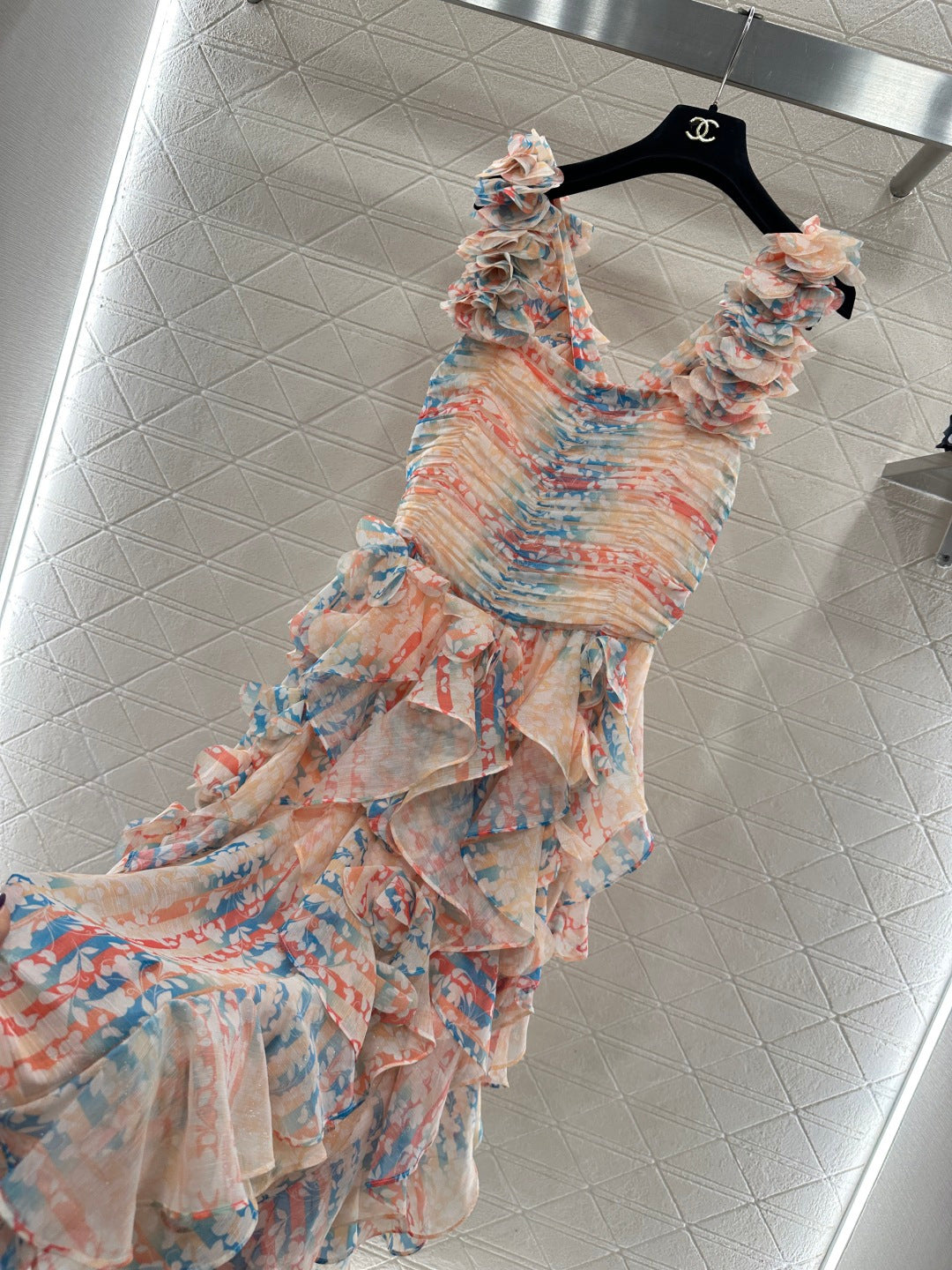 CHANEL 25S CAMELLIA LAYERED DRESS 651