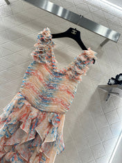 CHANEL 25S CAMELLIA LAYERED DRESS 651