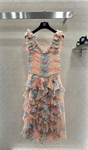 CHANEL 25S CAMELLIA LAYERED DRESS 651