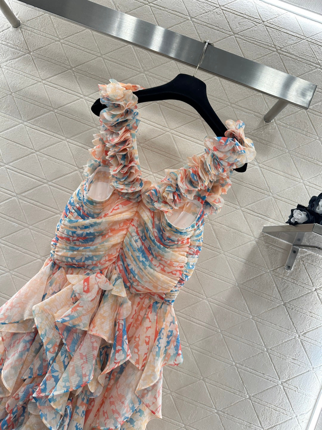 CHANEL 25S CAMELLIA LAYERED DRESS 651