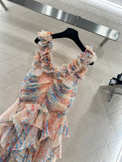 CHANEL 25S CAMELLIA LAYERED DRESS 651