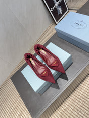 PRADA 26S PUMPS 55MM IN DARK RED SUEDE WITH LOGO