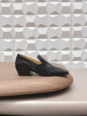 BOTTEGA VENETA 26S VENTURA LOAFERS 40 MM BLACK GLOSSY CALFSKIN