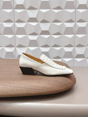BOTTEGA VENETA 26S VENTURA LOAFERS 40 MM IN WHITE INTRECCIATO CALFSKIN