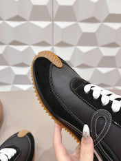 LOEWE 26S FLOW RUNNER SNEAKER IN BLACK CALFSKIN AND SUEDE STYLE 6