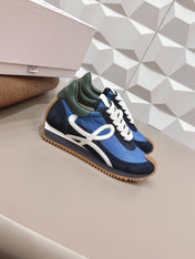 LOEWE 26S FLOW RUNNER SNEAKER IN NAVY AND BLUE SUEDE AND CALFSKIN