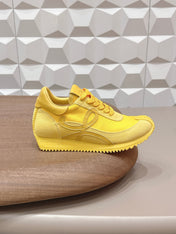 LOEWE 26S FLOW RUNNER SNEAKER IN YELLOW SUEDE AND CALFSKIN