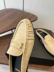 YSL 26S LOAFER MULES IN BEIGE CALFSKIN