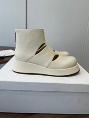 THE ROW 26S PLATFORM MARY JANE IN CREAM WHITE CALFSKIN