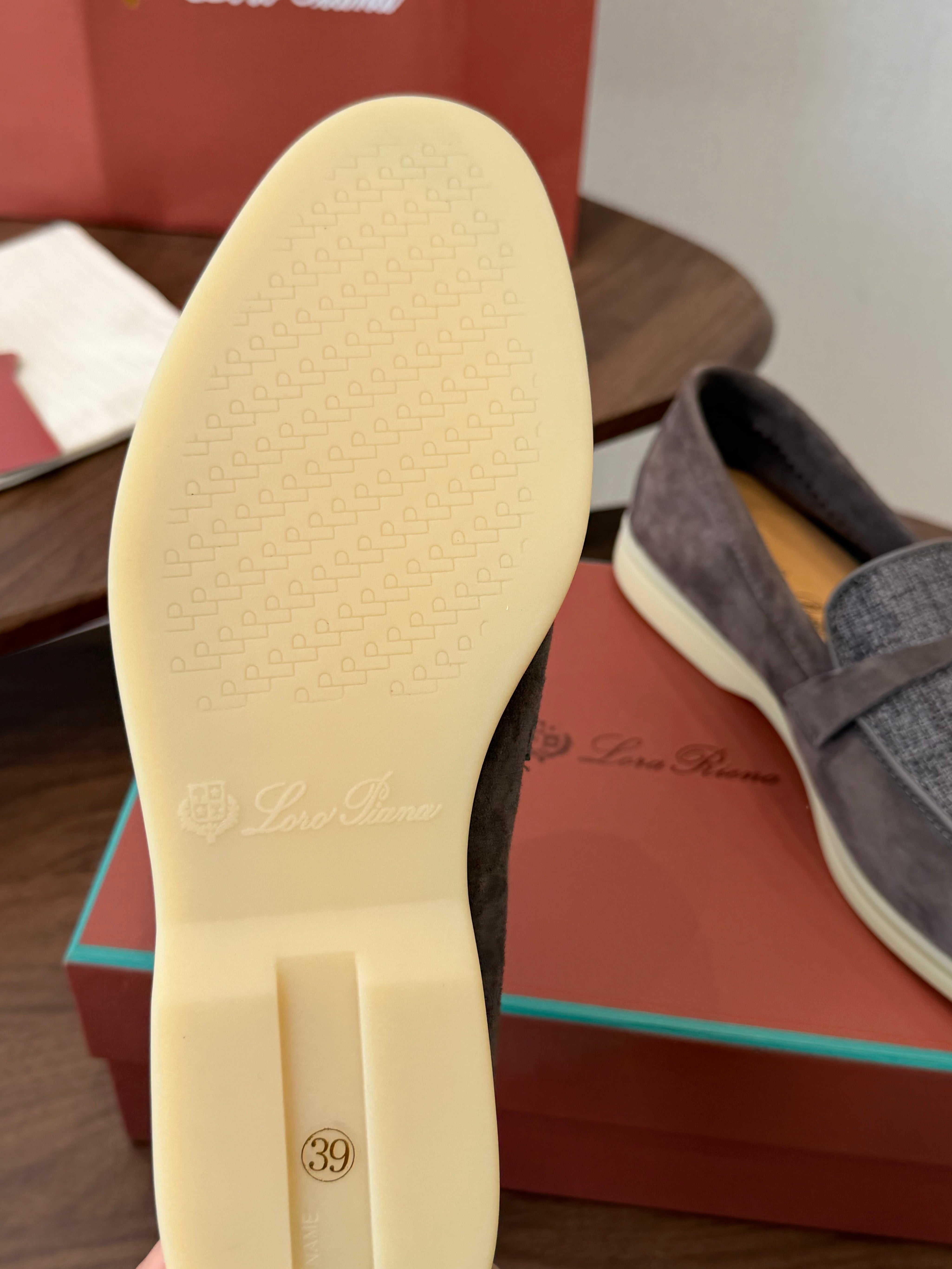 LP 26S LOAFERS IN BROWN SUEDE & FABRIC GOLD HARDWARE