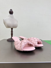 BLINK HIGH 5 CM MULE IN LIGHT PINK INTRECCIATO LEATHER