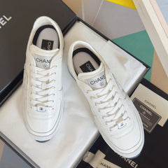 CHANEL 25S SNEAKERS 20MM IN WHITE CALFSKIN