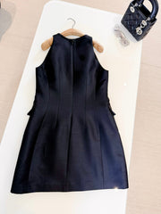 HERMES 25S SLEEVELESS EMBROIDERED SILK DRESS 318