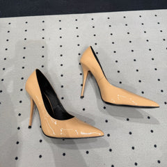 NORMA PUMPS IN BISQUE GLOSSY SHEEPSKIN