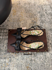 VLTN HIGH HEEL 25S 80 MM IN BLACK CALFSKIN WITH BOW