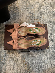 VLTN HIGH HEEL 25S 80 MM IN WARM CLAY PINK CALFSKIN WITH BOW