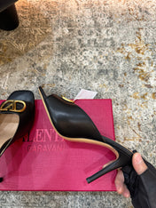 VALENTINO 26S HIGH HEEL SANDALS 105 MM IN BLACK CALFSKIN