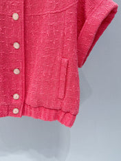 CHANEL 26S SHORT-SLEEVE STAND COLLAR JACKET 889