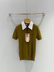 MIUMIU 26S SHORT-SLEEVED KNIT POLO SHIRT STYLE 1062