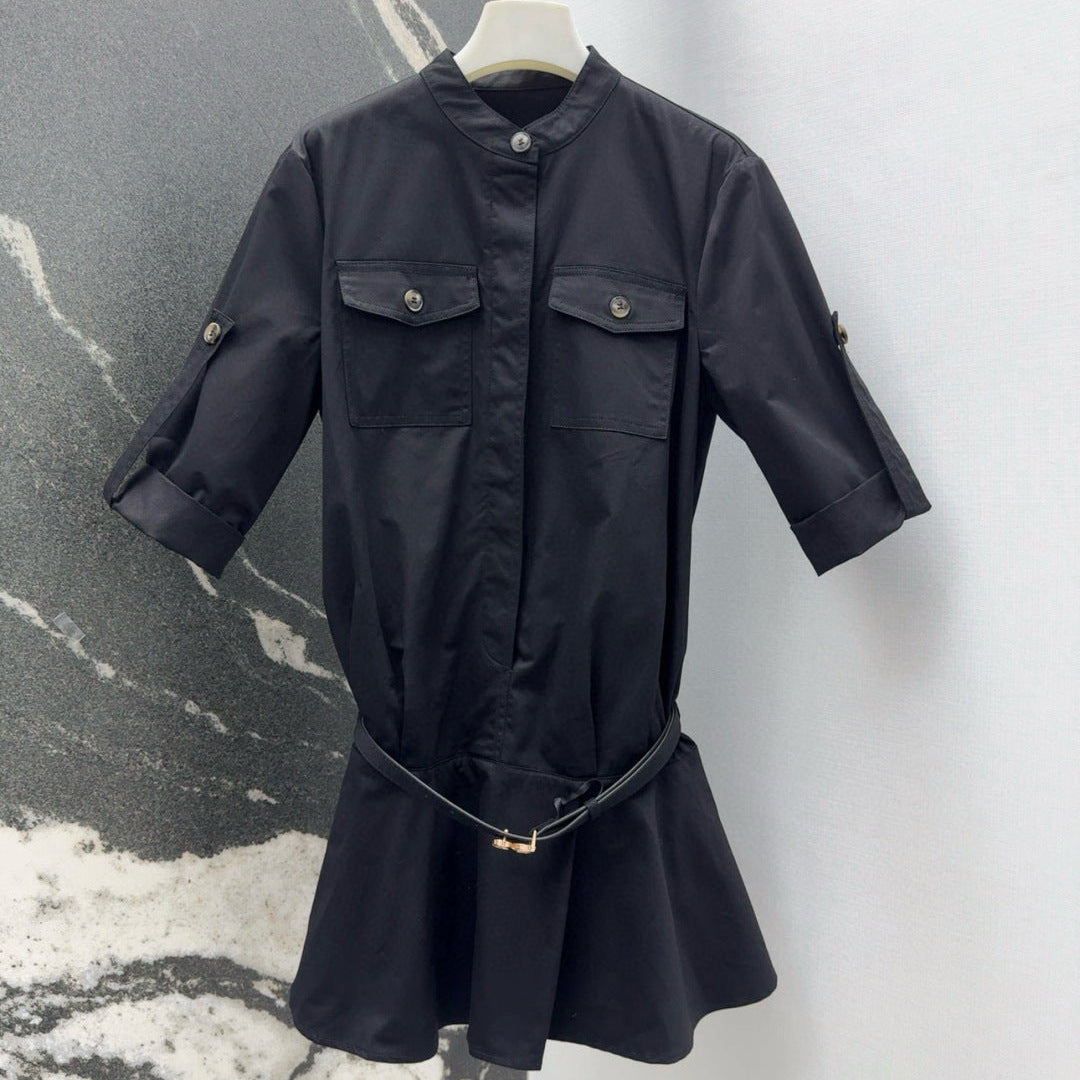 Loewe 25 Shirt Dress Black Cotton