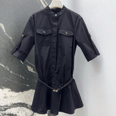 Loewe 25 Shirt Dress Black Cotton