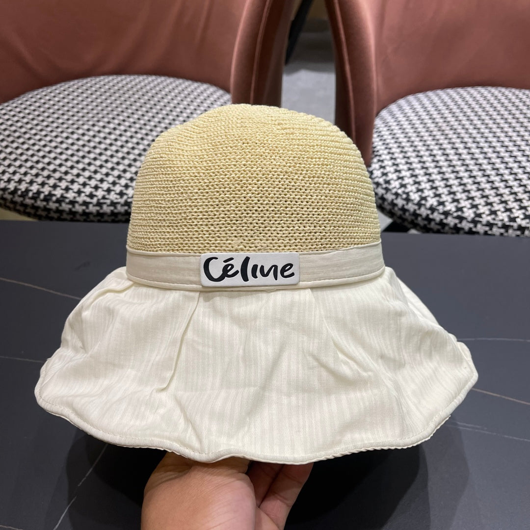 WIDE BRIM HAT MODEL 651950 IN WHITE MESH FABRIC