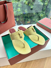LP THONG SANDALS 25S IN PASTEL YELLOW SUEDE