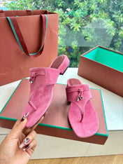 LP THONG SANDALS 25S IN PINK SUEDE
