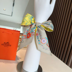 HERMES 25S SILK NECKERCHIEF 86 IN SILK 714382