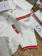 CHANEL 26S SHORT-SLEEVE KNIT POLO SHIRT 977