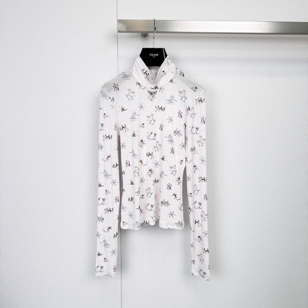 CHANEL 25S PATTERNED TURTLENECK SWEATER 380