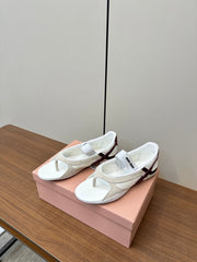 THONG SANDALS IN BEIGE SUEDE MIX WHITE TECH FABRIC