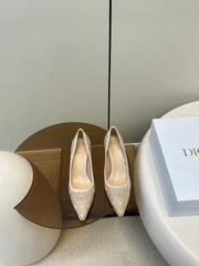 POINTED TOE HEELS 55MM IN NUDE MESH WITH RHINESTONES