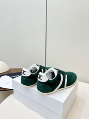 CELINE 25S JOGGER LOW LACE UP SNEAKER WITH TRIOMPHE IN DEEP TEAL SUEDE