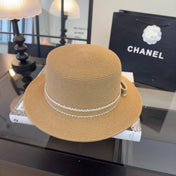 CHANEL 26S FLAT-BRIM STRAW HAT 338060