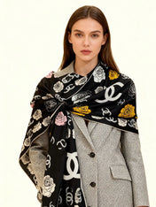 CHANEL 25S SCARF 140 CM IN CASHMERE AND SILK 943336