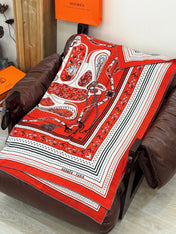 HERMES 25S SCARF 140 IN SILK CASHMERE 991680