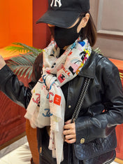 CHANEL 25S SCARF 200 IN LINEN 991722