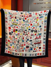 CHANEL 25S SCARF 200 IN LINEN 991723