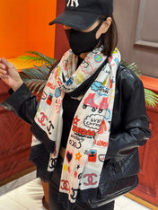 CHANEL 25S SCARF 200 IN LINEN 991723