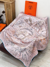 HERMES 26S PRINTED SQUARE SCARF 135 IN SILK 311975
