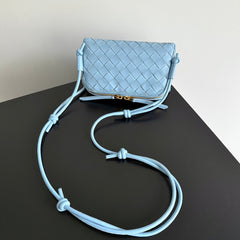 CONCERT POUCH 18.5 IN LIGHT BLUE LAMBSKIN