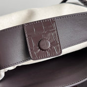 BOTTEGA VENETA 25S MEDIUM ANDIAMO 32 IN IVORY DARK BROWN CALFSKIN AND CANVAS