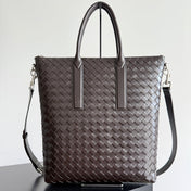 BOTTEGA VENETA 25S ANDIAMO LARGE INTRECCIATO 39 IN DARK BROWN CALFSKIN