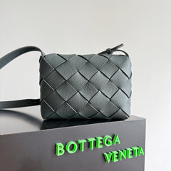 BOTTEGA VENETA 25S DIAGO 22 IN STEEL GRAY CALFSKIN SILVER HARDWARE