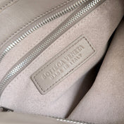 BOTTEGA VENETA 25S VENETO BAG 27 IN WARM TAUPE CALFSKIN SILVER HARDWARE