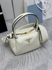 PRADA 25S SMALL BAG 23 IN IVORY CALFSKIN GOLD HARDWARE